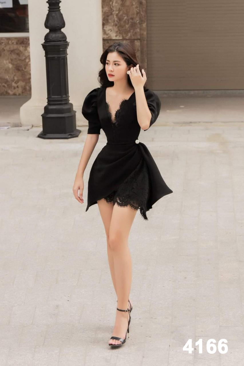 Đầm xòe phối ren sang trọng