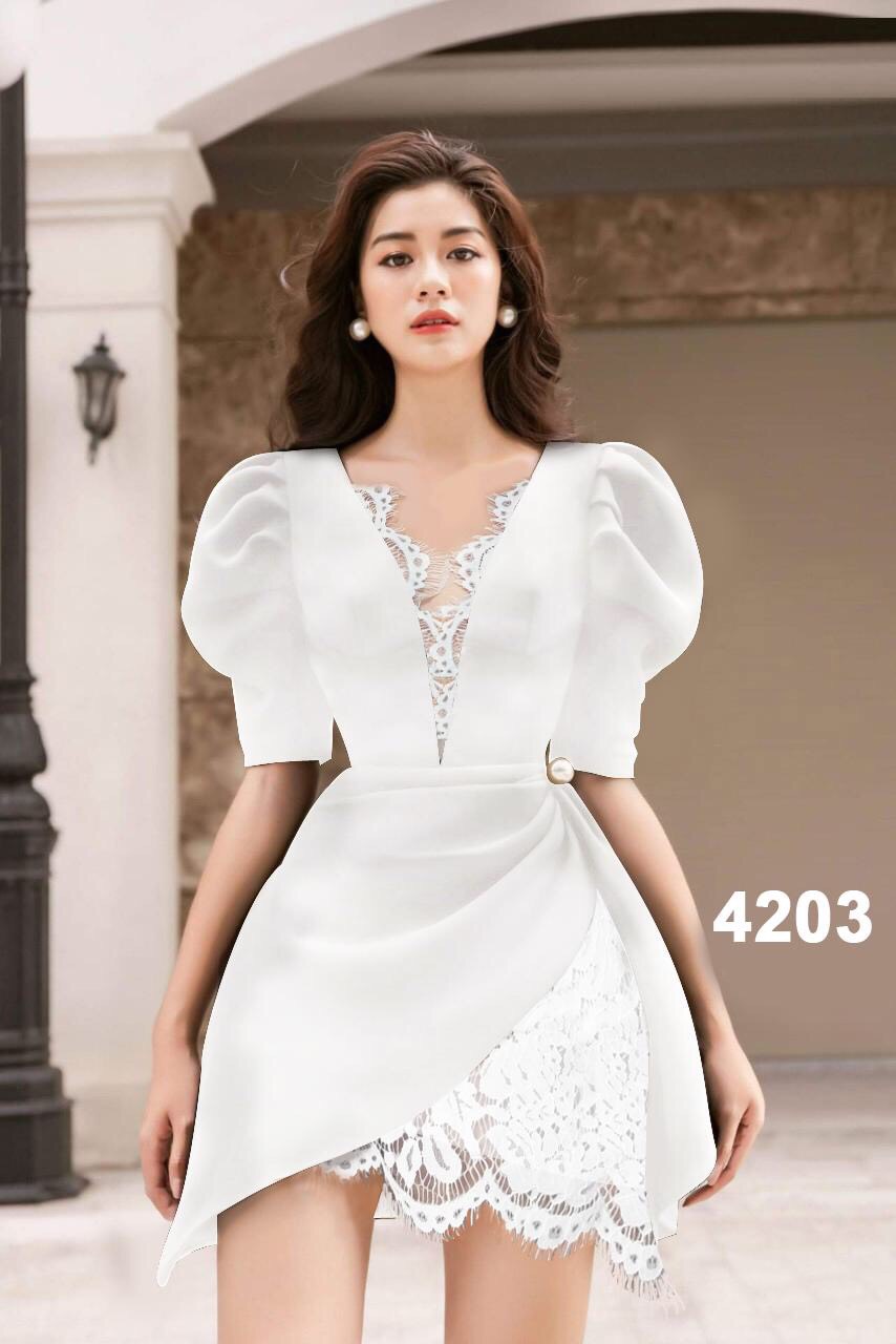 Đầm xòe phối ren sang trọng - Image 3