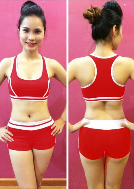 Bộ quần áo thể thao đỏ phối trắng