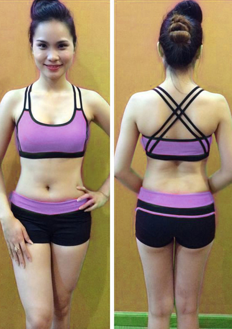 Bộ quần áo tập Gym Yoga tím phối đen