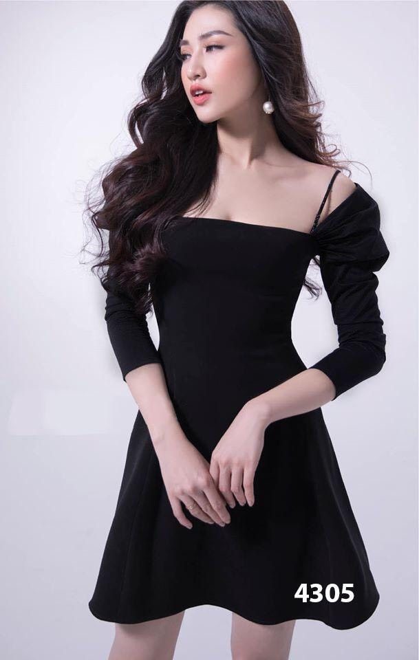 Đầm xòe tay dài sang trọng