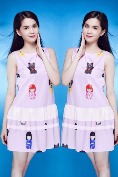 Đầm xòe in họa tiết dễ thương dạo phố