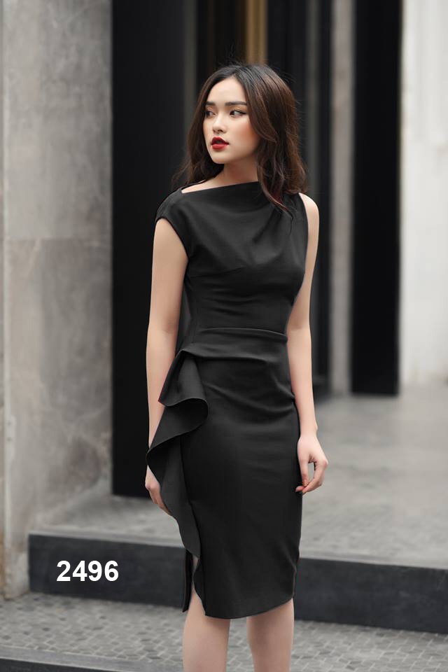 Đầm body lệch vai dạo phố - Image 3