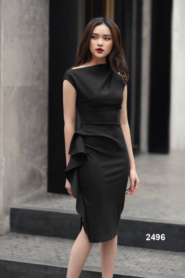 Đầm body lệch vai dạo phố - Image 4