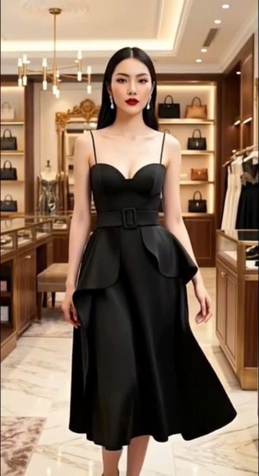 Đầm hai dây peplum sang trọng - Image 5