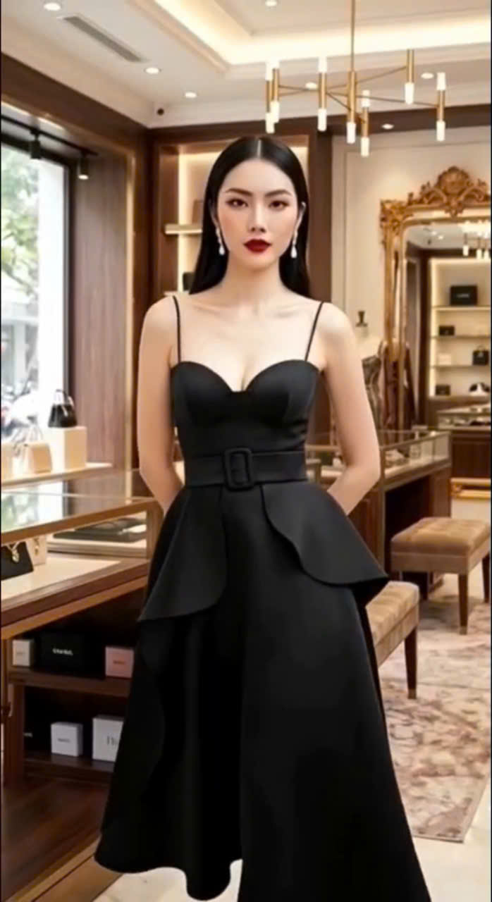 Đầm hai dây peplum sang trọng - Image 4