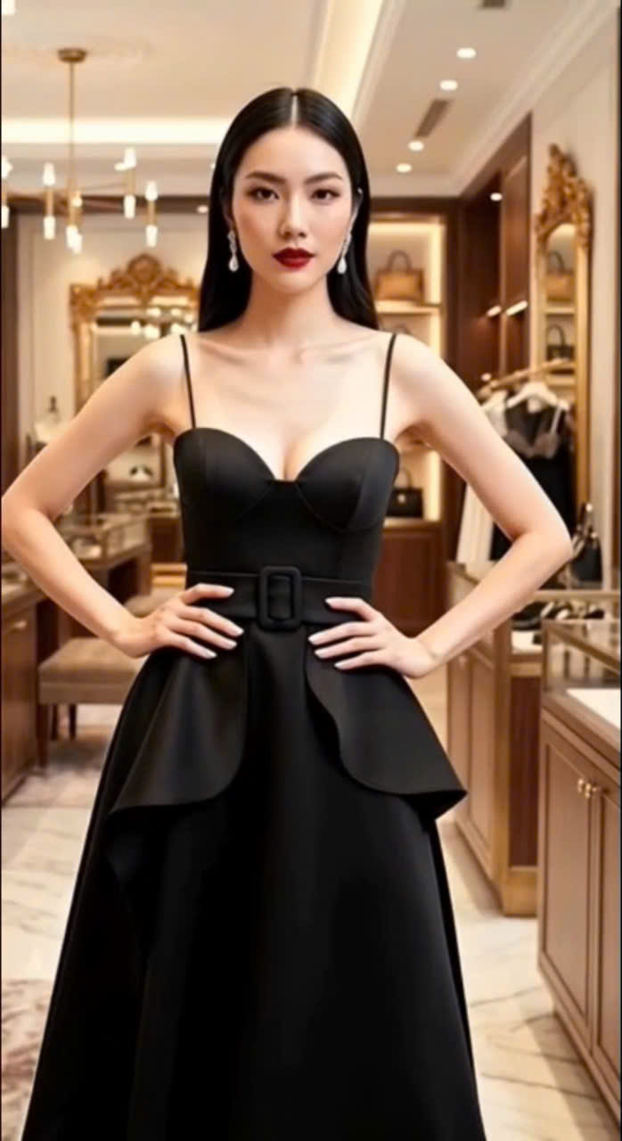 Đầm hai dây peplum sang trọng - Image 3